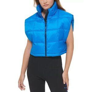 Calvin Klein Performance Size XL Women Vest Cropped Mock-Neck Zip-up NWT